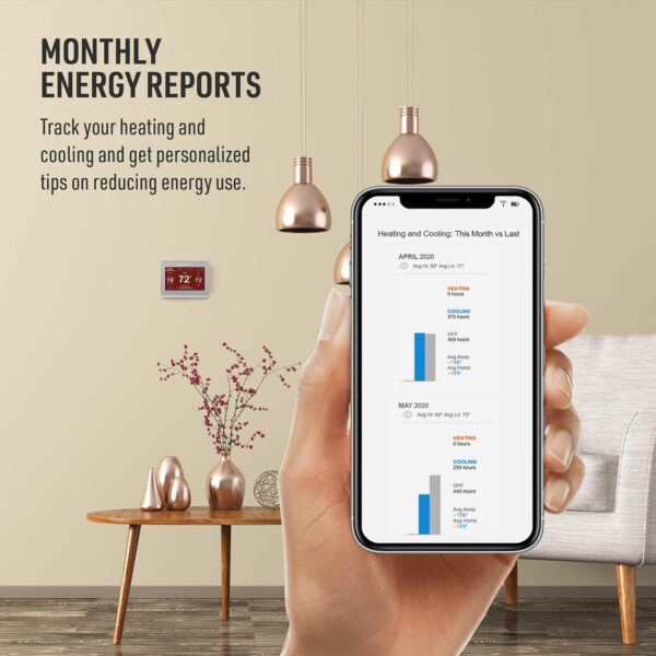 Honeywell Home RTH9585WF Wi-Fi Smart Color Thermostat, 7 Day Programmable, Touch Screen, Energy Star, Alexa Ready, C-Wire Required, Not Compatible with Line Volt Heating Gray - Image 7