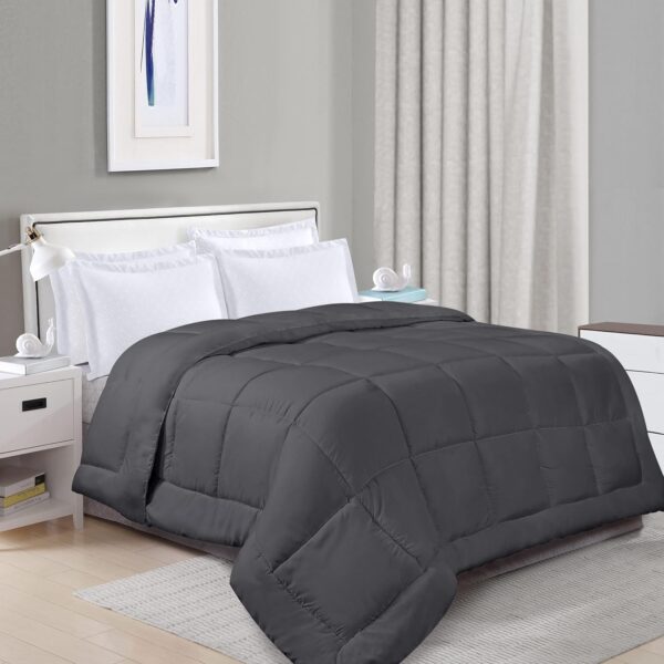 Utopia Bedding All Season Down Alternative Quilted Queen Comforter - Duvet Insert with Corner Tabs - Machine Washable - Bed Comforter - (Bulk Pack of 6 - Grey) - Image 3