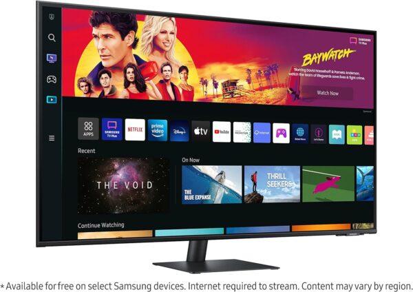 SAMSUNG 43" M70B Series 4K UHD USB-C Smart Monitor & Streaming TV, 4ms, 60Hz, HDR10, Wireless Display, Gaming and IoT Hubs, Alexa Built-in, 2022, LS43BM702UNXZA, Black - Image 6