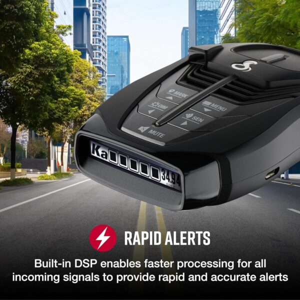 Cobra RAD 480i Laser Radar Detector – Long Range Detection, Bluetooth, Drive Smarter® App, LaserEye Front and Rear Detection, Digital Signal Processing, Black - Image 8