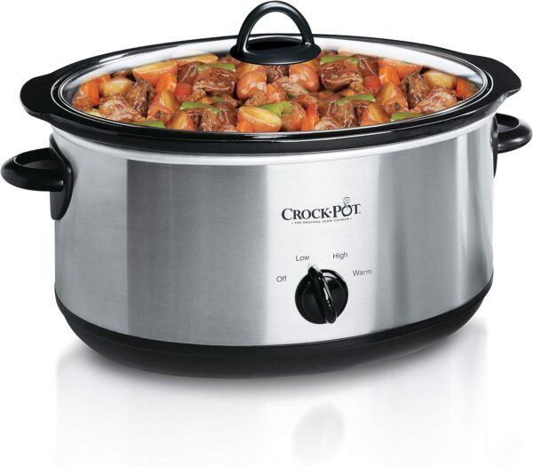 Crock-Pot 7 Quart Oval Manual Slow Cooker, Stainless Steel (SCV700-S-BR) - Image 2