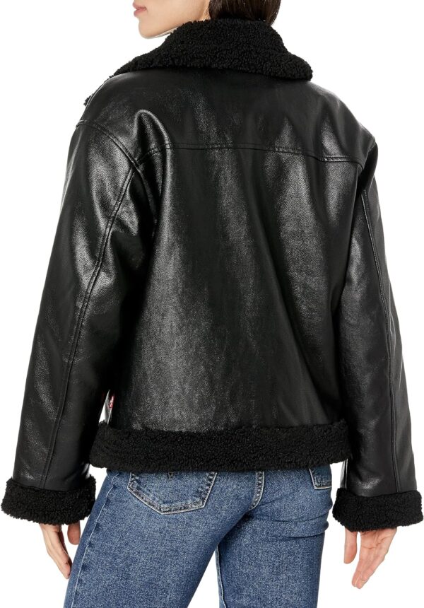 Levi's Women's Faux Leather Sherpa Lined Moto Jacket - Image 3