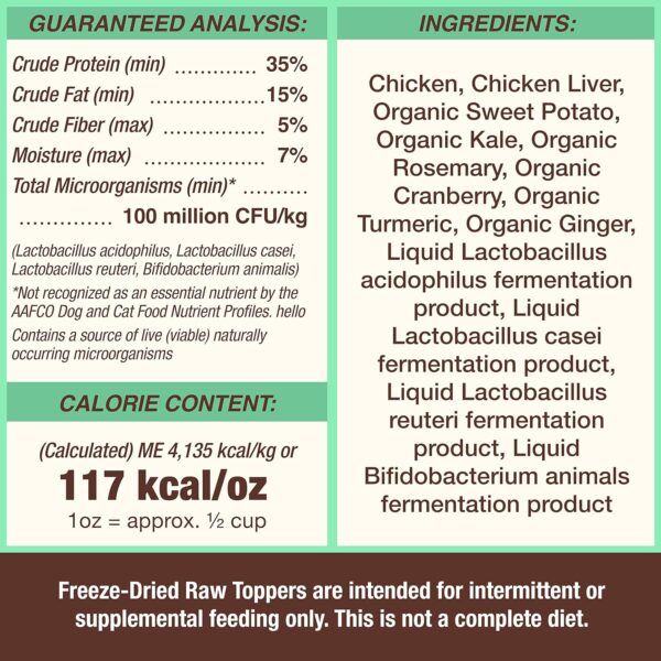 Primal Freeze Dried Raw Dog Food Topper & Cat Food Topper, Cupboard Cuts; Grain Free Meal Mixers with Probiotics, Also Use as Freeze Dried Dog Treats & Cat Treats (Chicken, 18 oz) - Image 5