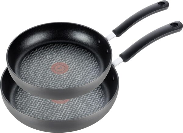 T-fal Ultimate Hard Anodized Nonstick Fry Pan Set 2 Piece, 8, 10 Inch , Oven Broiler Safe 400F, Kitchen, Cookware, Pots and Pans Set Non Stick, Frying Pans, Dishwasher Safe, Black - Image 2