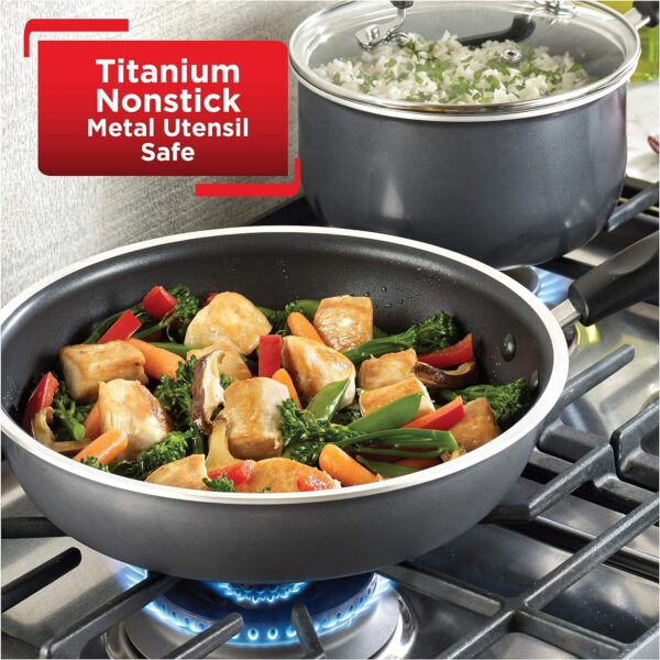 T-fal Signature Nonstick Fry Pan Set 8, 10.5 Inch Oven Safe 350F Cookware, Pots and Pans, Dishwasher Safe Black - Image 4