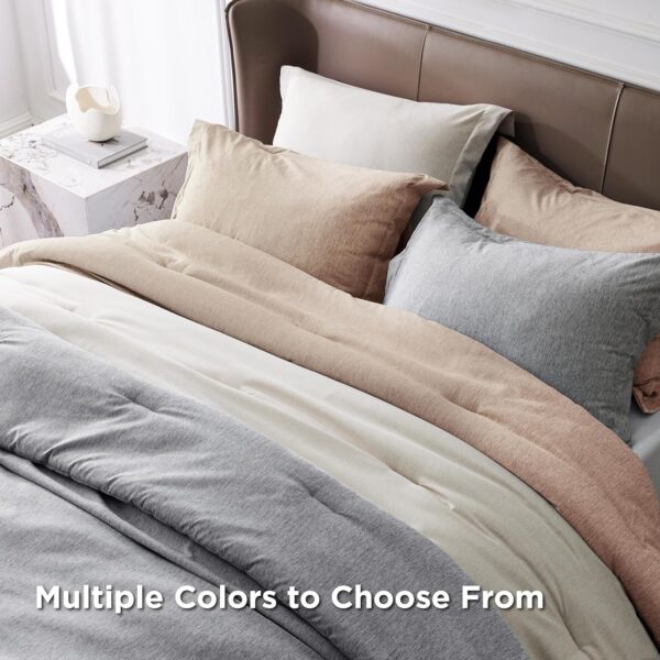 Bedsure Queen Comforter Set - Grey Queen Size Comforter, Soft Bedding for All Seasons, Cationic Dyed Bedding Set, 3 Pieces, 1 Comforter (90"x90") and 2 Pillow Shams (20"x26"+2") - Image 7