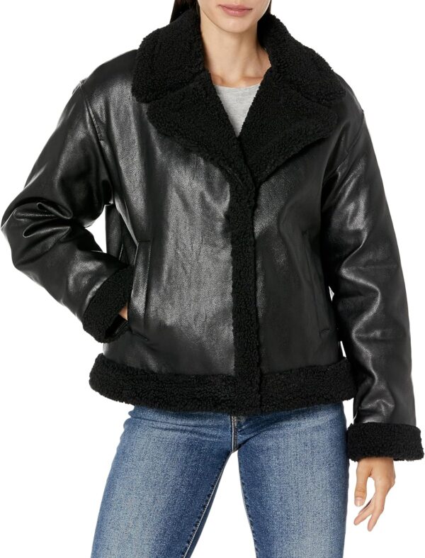 Levi's Women's Faux Leather Sherpa Lined Moto Jacket - Image 2