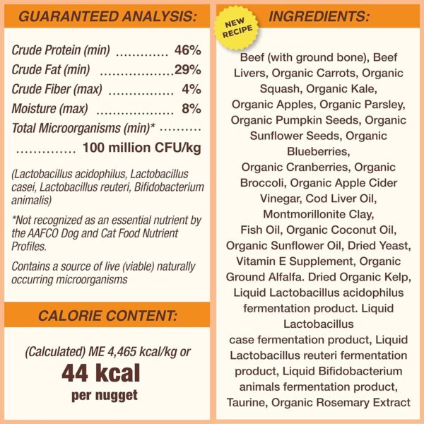 Primal Freeze Dried Dog Food Nuggets, Beef; Complete & Balanced Meal; Also Use as Topper or Treat; Premium, Healthy, Grain Free, High Protein Raw Dog Food, 14 oz - Image 7