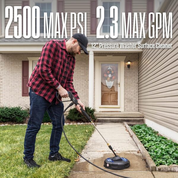 Westinghouse ePX3100 Electric Pressure Washer, 2300 Max PSI 1.76 Max GPM with Anti-Tipping Technology, Onboard Soap Tank, Pro-Style Steel Wand, 5-Nozzle Set + 12 Inch 2500 Max PSI Surface Cleaner - Image 9